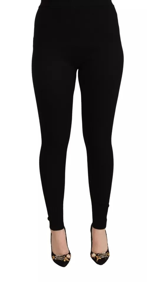 Dolce & Gabbana Black High Waist Stretch Pants Tights -   -  Dolce & Gabbana.