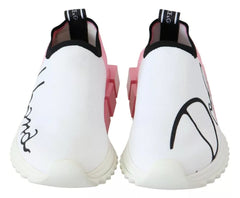 Dolce & Gabbana Pink White Logo Sorrento Sneakers Shoes -   -  Dolce & Gabbana.