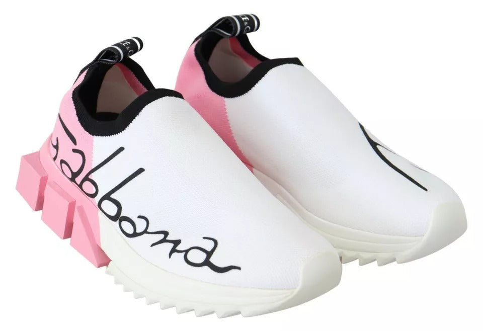 Dolce & Gabbana Pink White Logo Sorrento Sneakers Shoes -   -  Dolce & Gabbana. Dolce & Gabbana Pink White Logo Sorrento Sneakers Shoes -   -  Dolce & Gabbana.