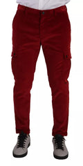 Dolce & Gabbana Red Corduroy Cotton Cargo Skinny Pants -   -  Dolce & Gabbana.