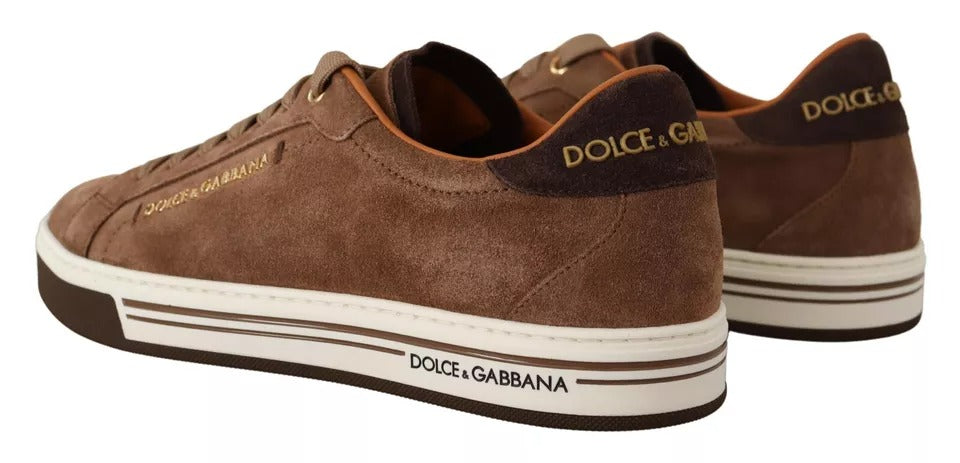Dolce & Gabbana Brown Suede Logo Low Top Sneakers Men Shoes -   -  Dolce & Gabbana. Dolce & Gabbana Brown Suede Logo Low Top Sneakers Men Shoes -   -  Dolce & Gabbana.