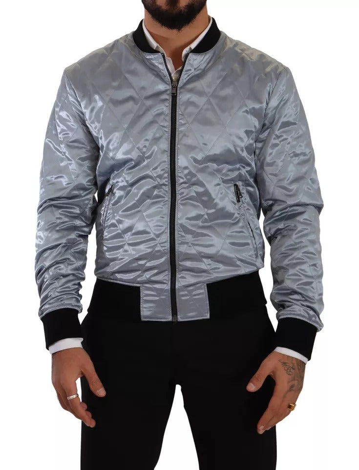 Dolce & Gabbana Light Blue Bomber Coat Men Jacket -   -  Dolce & Gabbana.