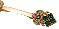 Dolce & Gabbana Gold Plated 925 Sterling Silver Crystal Collar Stop Brooch -   -  Dolce & Gabbana.
