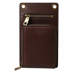 Dolce & Gabbana Brown Calf Leather Zip Logo Shoulder Neck Strap Wallet -   -  Dolce & Gabbana.