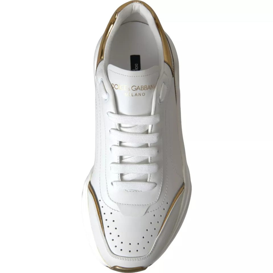 Dolce & Gabbana White Gold DAYMASTER Leather Sneakers Men Shoes -   -  Dolce & Gabbana. Dolce & Gabbana White Gold DAYMASTER Leather Sneakers Men Shoes -   -  Dolce & Gabbana.