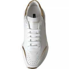 Dolce & Gabbana White Gold DAYMASTER Leather Sneakers Men Shoes -   -  Dolce & Gabbana.