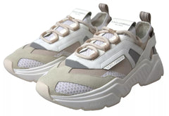 Dolce & Gabbana White Beige Leather Sport DAYMASTER Shoes Sneakers -   -  Dolce & Gabbana.