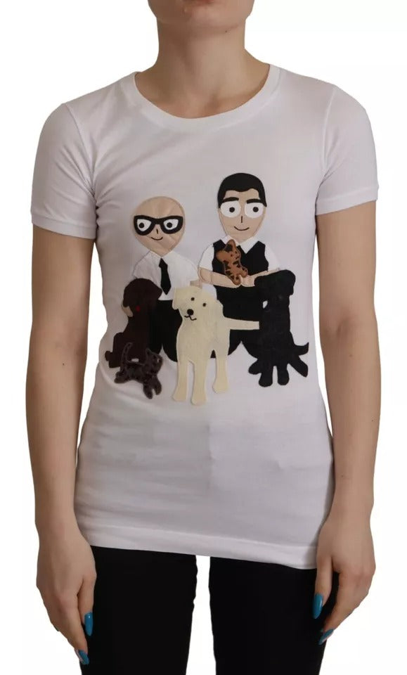 Dolce & Gabbana White #DGFamily Patch Top Cotton T-shirt -   -  Dolce & Gabbana.