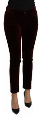 Dolce & Gabbana Bordeaux Velvet Stretch Slim Fit Pants -   -  Dolce & Gabbana.