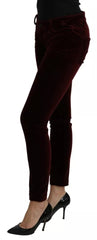 Dolce & Gabbana Bordeaux Velvet Stretch Slim Fit Pants -   -  Dolce & Gabbana.