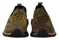 Dolce & Gabbana Gold Glitter Leopard Sorrento Sneakers Shoes -   -  Dolce & Gabbana.