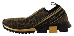 Dolce & Gabbana Gold Glitter Leopard Sorrento Sneakers Shoes -   -  Dolce & Gabbana.