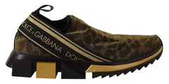 Dolce & Gabbana Gold Glitter Leopard Sorrento Sneakers Shoes -   -  Dolce & Gabbana.