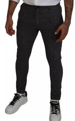 Dolce & Gabbana Gray Chevron Viscose Skinny Pants -   -  Dolce & Gabbana.