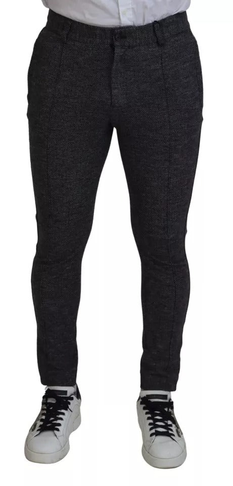 Dolce & Gabbana Gray Chevron Viscose Skinny Pants -   -  Dolce & Gabbana.