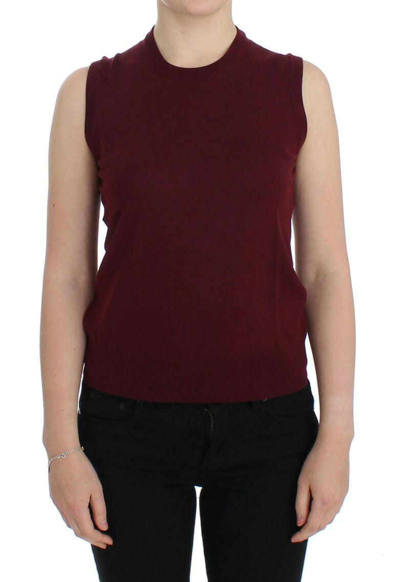 Dolce & Gabbana Red Sleeveless Crewneck Vest Pullover -   -  Dolce & Gabbana.