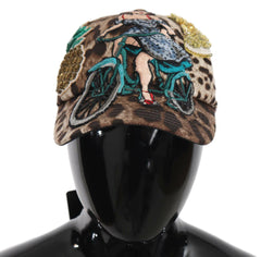 Dolce & Gabbana Brown Leopard Sequin Sicily Applique Baseball Hat -   -  Dolce & Gabbana.