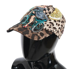 Dolce & Gabbana Brown Leopard Sequin Sicily Applique Baseball Hat -   -  Dolce & Gabbana.