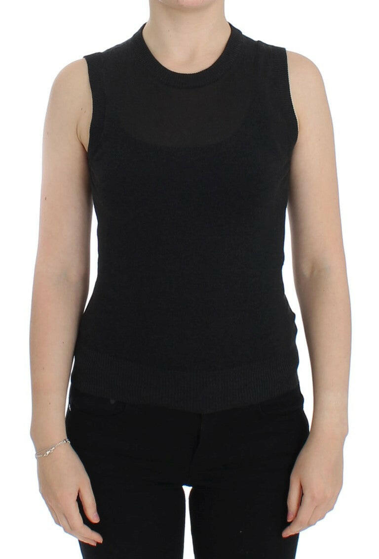 Dolce & Gabbana Black Sleeveless Crewneck Vest Pullover -   -  Dolce & Gabbana.