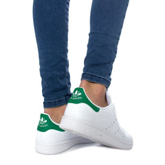 Adidas Green Leather Sneaker -   -  Adidas.