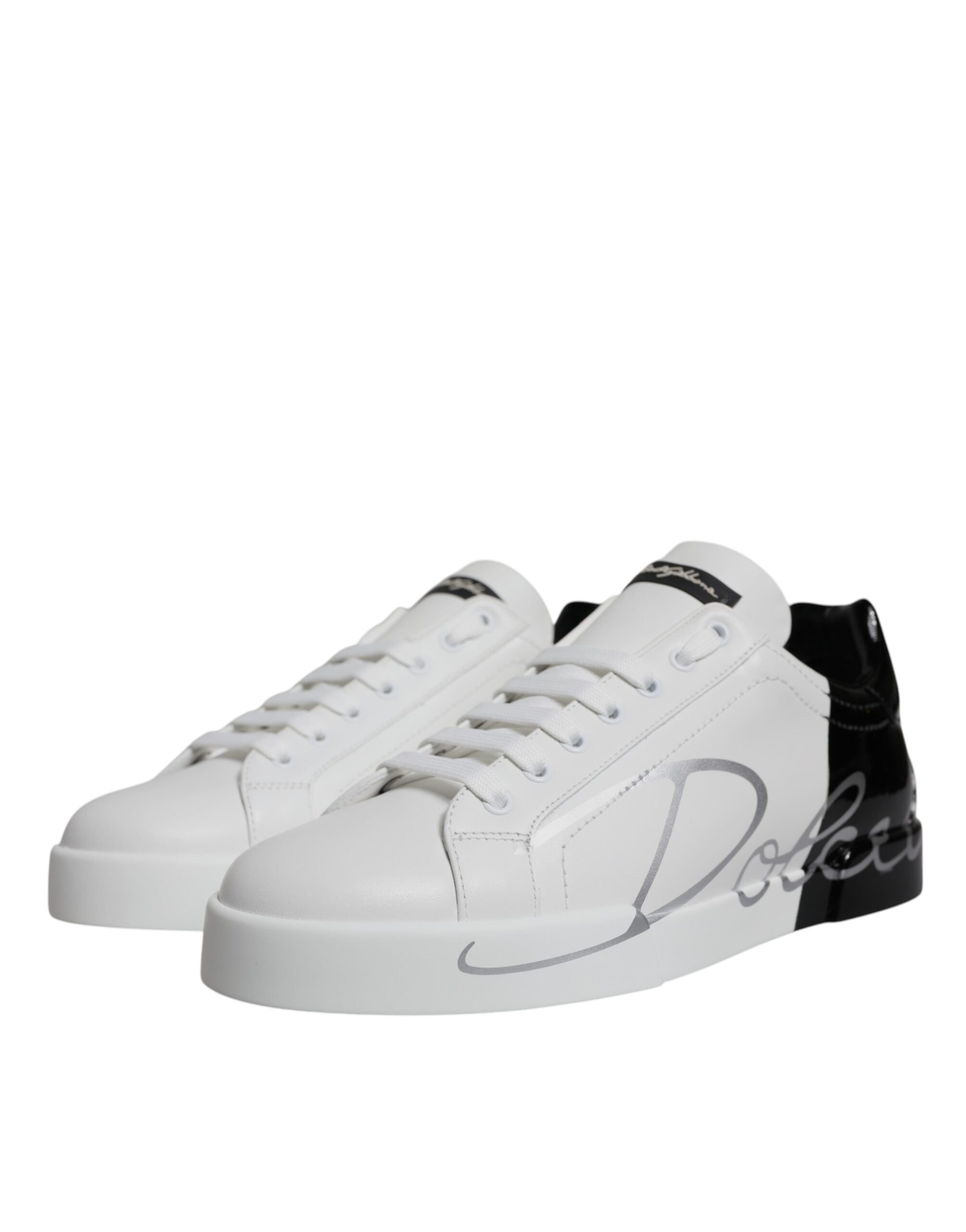 Dolce & Gabbana White Black Logo Portofino Sneaker Shoes -   -  Dolce & Gabbana. Dolce & Gabbana White Black Logo Portofino Sneaker Shoes -   -  Dolce & Gabbana.
