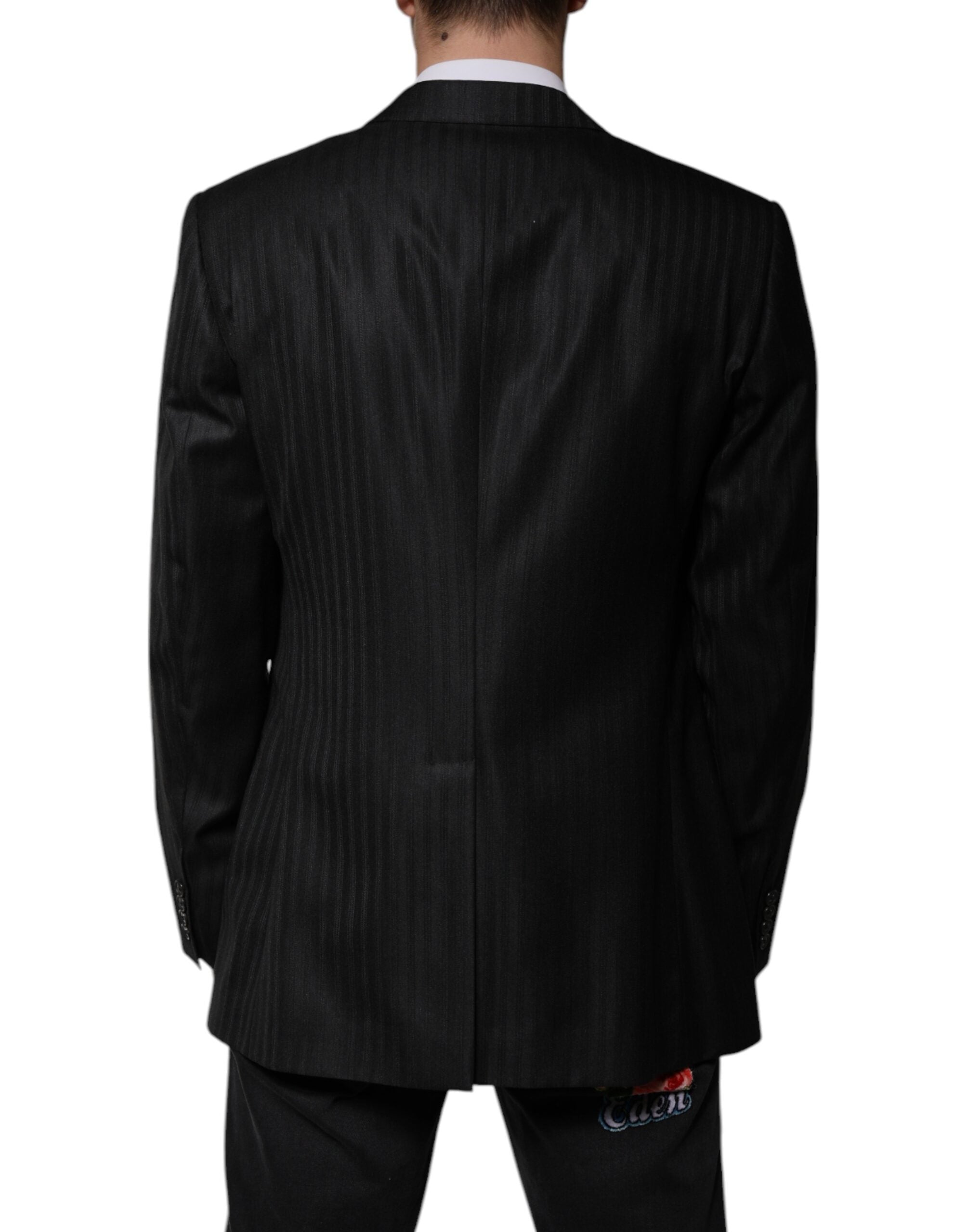 Dolce & Gabbana Black Stripe Wool Single Breasted Blazer -   -  Dolce & Gabbana. Dolce & Gabbana Black Stripe Wool Single Breasted Blazer -   -  Dolce & Gabbana.
