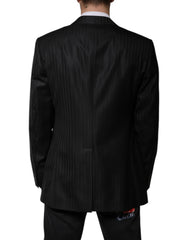 Dolce & Gabbana Black Stripe Wool Single Breasted Blazer -   -  Dolce & Gabbana.