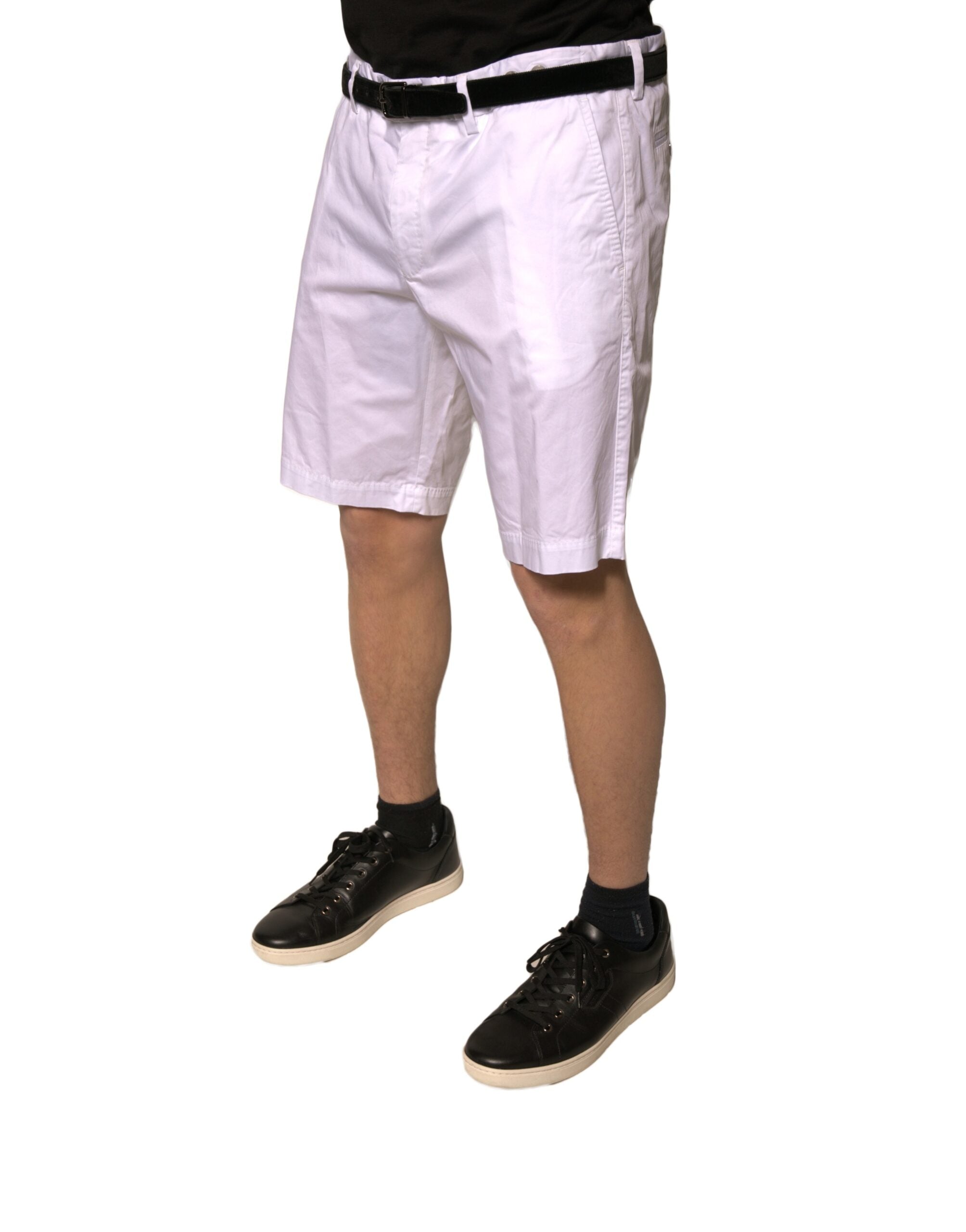 Dolce & Gabbana White Chinos Cotton Stretch Casual Shorts -   -  Dolce & Gabbana. Dolce & Gabbana White Chinos Cotton Stretch Casual Shorts -   -  Dolce & Gabbana.