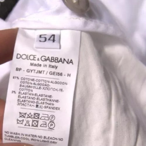 Dolce & Gabbana White Chinos Cotton Stretch Casual Shorts -   -  Dolce & Gabbana. Dolce & Gabbana White Chinos Cotton Stretch Casual Shorts -   -  Dolce & Gabbana.