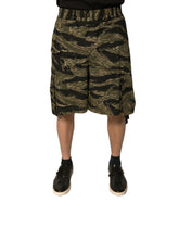Dolce & Gabbana Black Gold Patterned Cotton Bermuda Shorts -   -  Dolce & Gabbana.