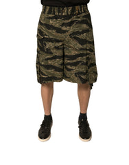 Dolce & Gabbana Black Gold Patterned Cotton Bermuda Shorts -   -  Dolce & Gabbana.