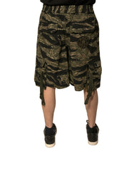 Dolce & Gabbana Black Gold Patterned Cotton Bermuda Shorts -   -  Dolce & Gabbana.
