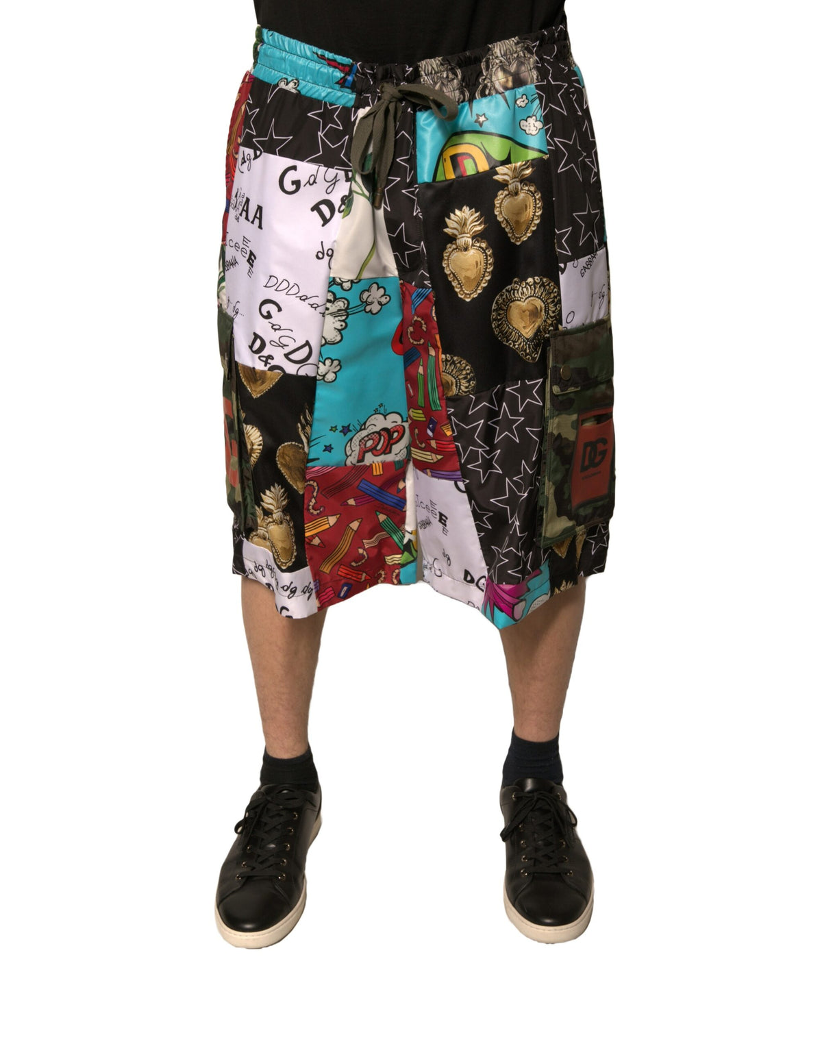 Dolce & Gabbana Multicolor Patchwork Cargo Bermuda Shorts -   -  Dolce & Gabbana.