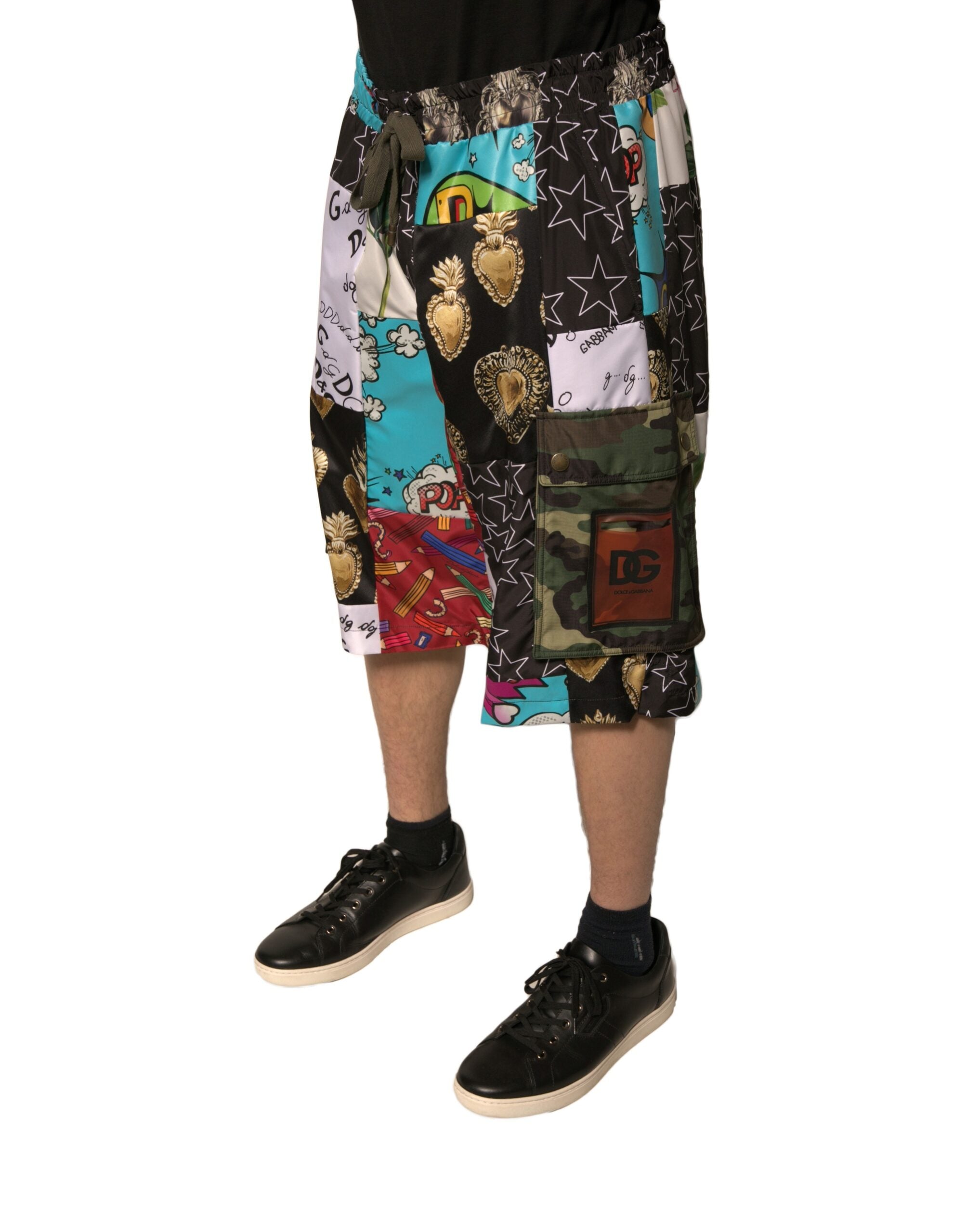 Dolce & Gabbana Multicolor Patchwork Cargo Bermuda Shorts -   -  Dolce & Gabbana. Dolce & Gabbana Multicolor Patchwork Cargo Bermuda Shorts -   -  Dolce & Gabbana.