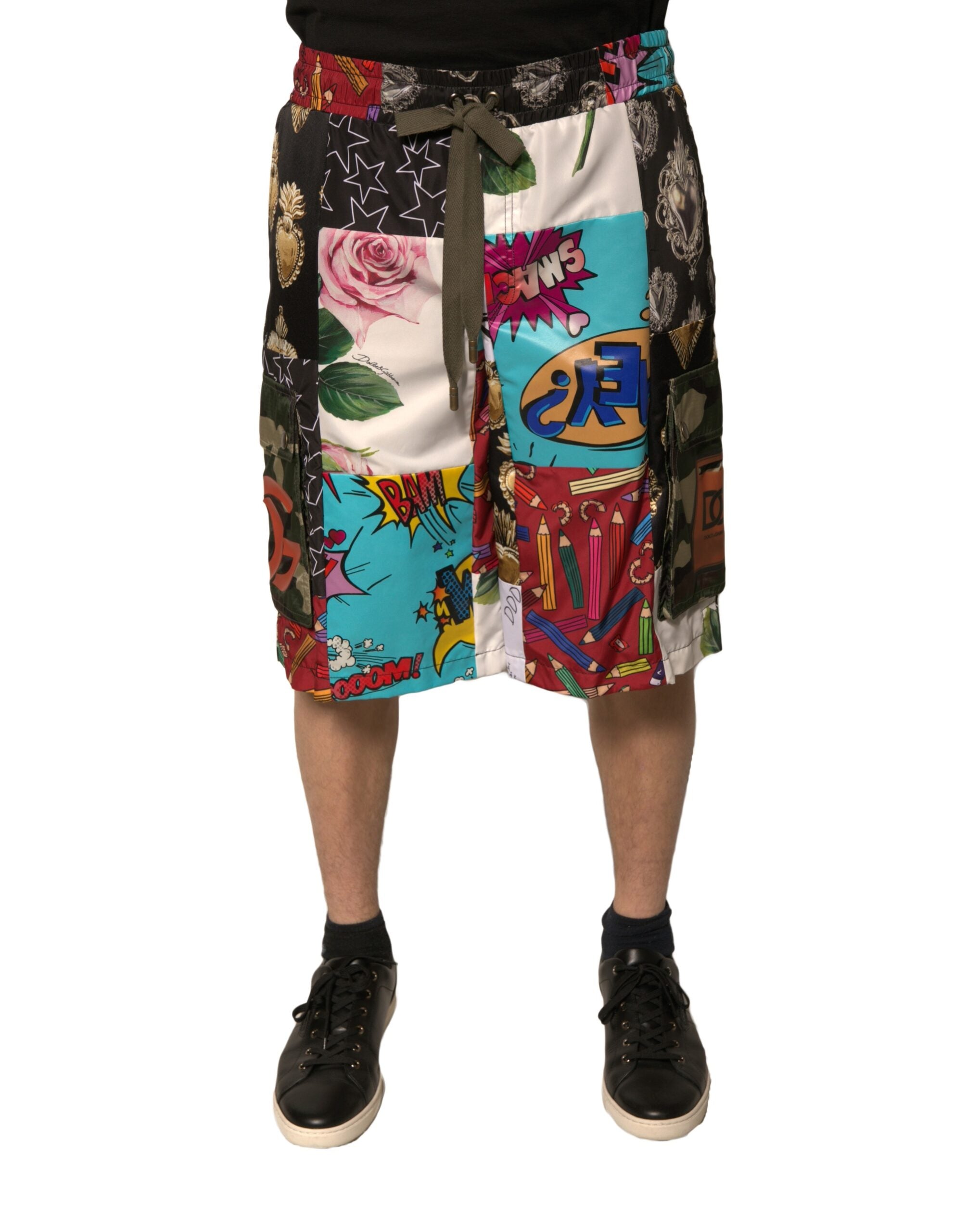 Dolce & Gabbana Multicolor Patchwork Cargo Bermuda Shorts -   -  Dolce & Gabbana. Dolce & Gabbana Multicolor Patchwork Cargo Bermuda Shorts -   -  Dolce & Gabbana.