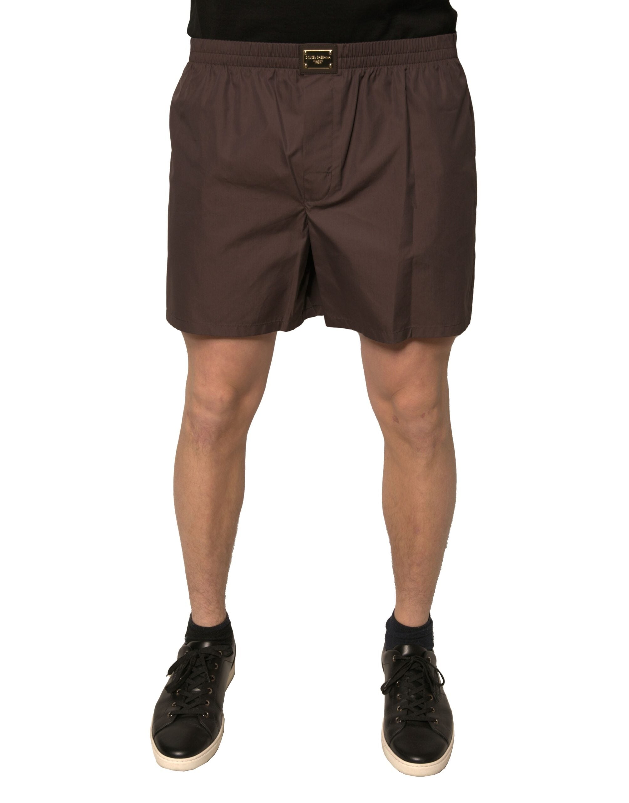 Dolce & Gabbana Brown Cotton Blend Men Mid Waist Shorts -   -  Dolce & Gabbana. Dolce & Gabbana Brown Cotton Blend Men Mid Waist Shorts -   -  Dolce & Gabbana.