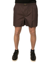 Dolce & Gabbana Brown Cotton Blend Men Mid Waist Shorts -   -  Dolce & Gabbana.