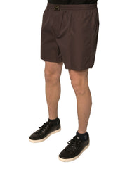 Dolce & Gabbana Brown Cotton Blend Men Mid Waist Shorts -   -  Dolce & Gabbana.