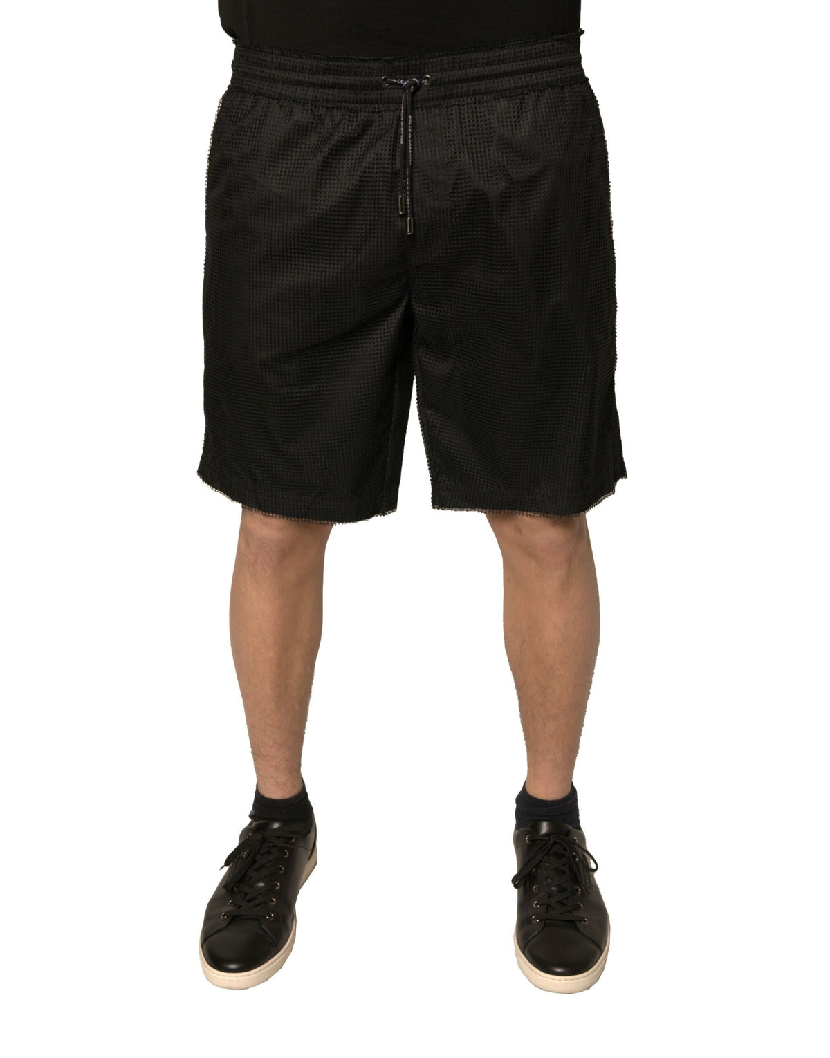 Dolce & Gabbana Black Polyester Jersey Mid Waist Shorts -   -  Dolce & Gabbana.
