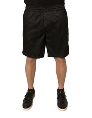 Dolce & Gabbana Black Polyester Jersey Mid Waist Shorts -   -  Dolce & Gabbana.