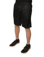 Dolce & Gabbana Black Polyester Jersey Mid Waist Shorts -   -  Dolce & Gabbana.