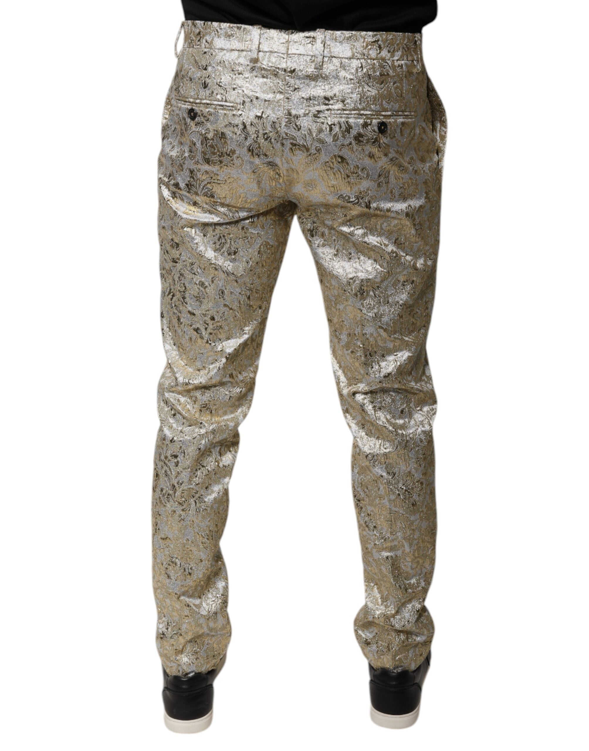 Dolce & Gabbana Gold Floral Jacquard Men Dress Pants -   -  Dolce & Gabbana. Dolce & Gabbana Gold Floral Jacquard Men Dress Pants -   -  Dolce & Gabbana.