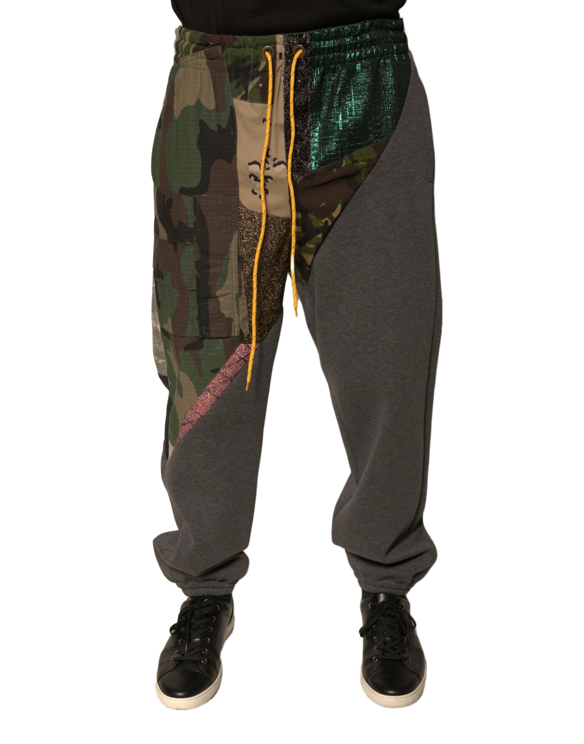 Dolce & Gabbana Multicolor Patchwork Cotton Jogger Sweatpants Pants -   -  Dolce & Gabbana.