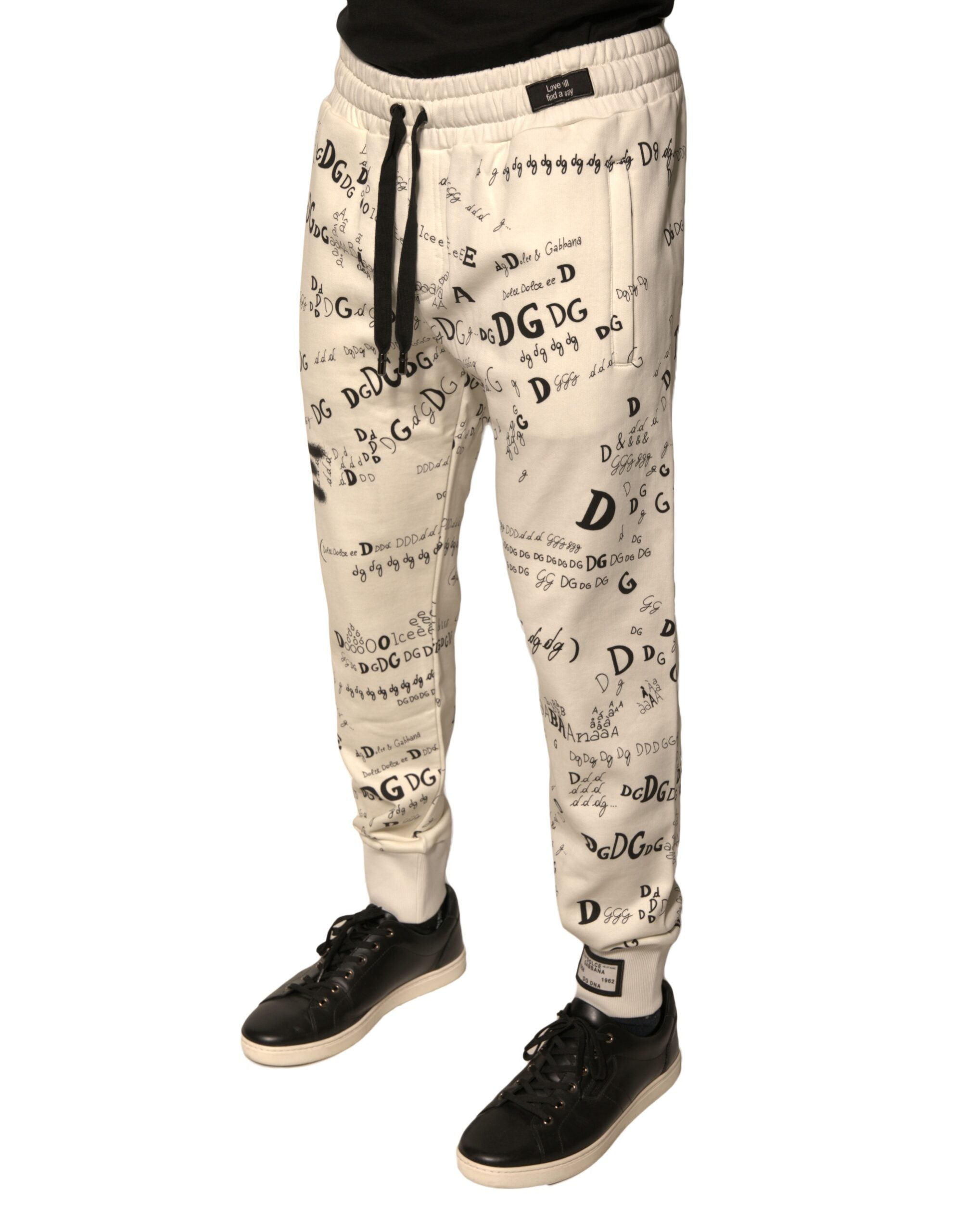 Dolce & Gabbana White Printed Cotton Jogger Sweatpants Pants -   -  Dolce & Gabbana. Dolce & Gabbana White Printed Cotton Jogger Sweatpants Pants -   -  Dolce & Gabbana.