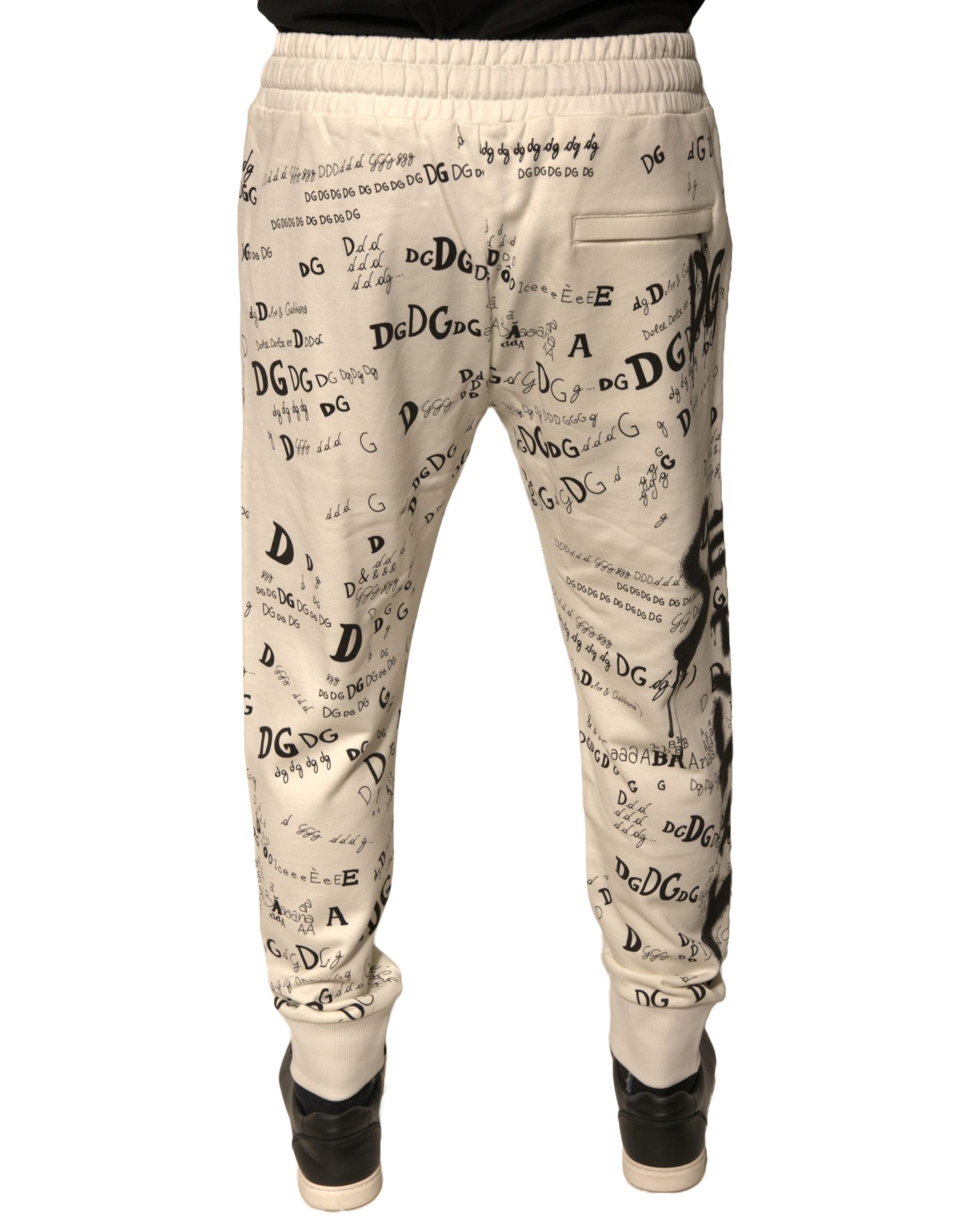 Dolce & Gabbana White Printed Cotton Jogger Sweatpants Pants -   -  Dolce & Gabbana. Dolce & Gabbana White Printed Cotton Jogger Sweatpants Pants -   -  Dolce & Gabbana.