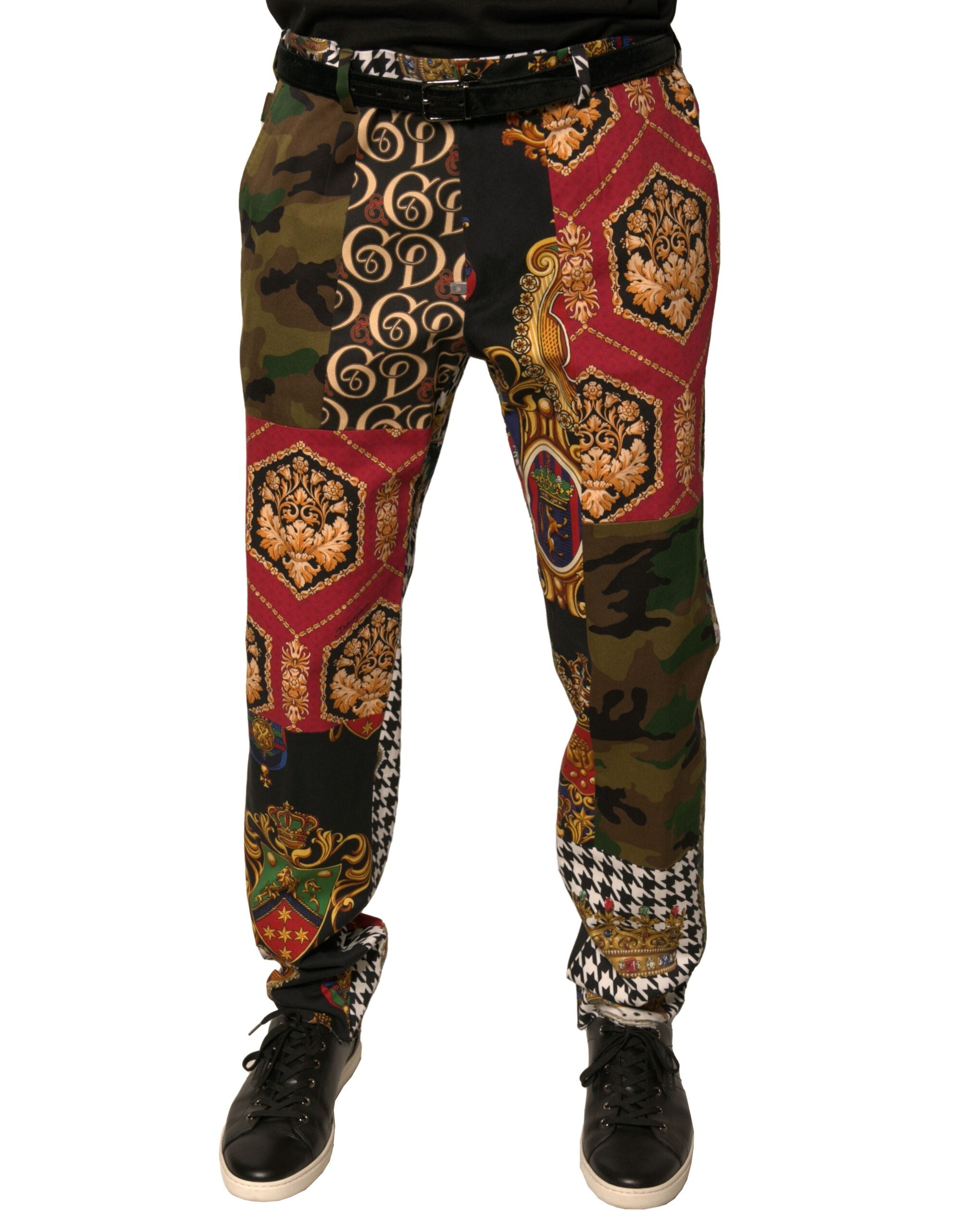 Dolce & Gabbana Multicolor Patchwork Men Dress Pants -   -  Dolce & Gabbana.