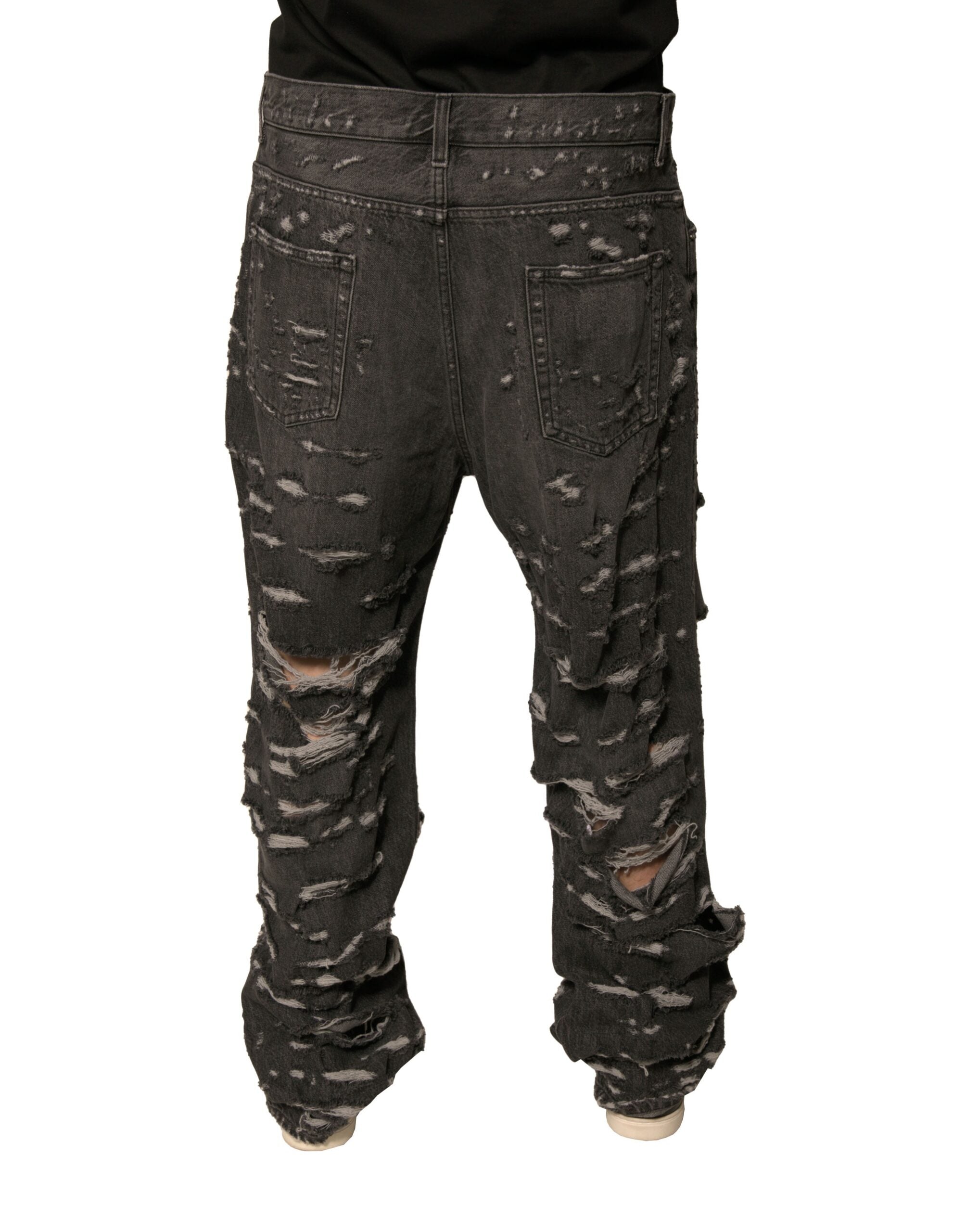 Dolce & Gabbana Gray Tattered Cotton Straight Men Denim Jeans -   -  Dolce & Gabbana. Dolce & Gabbana Gray Tattered Cotton Straight Men Denim Jeans -   -  Dolce & Gabbana.