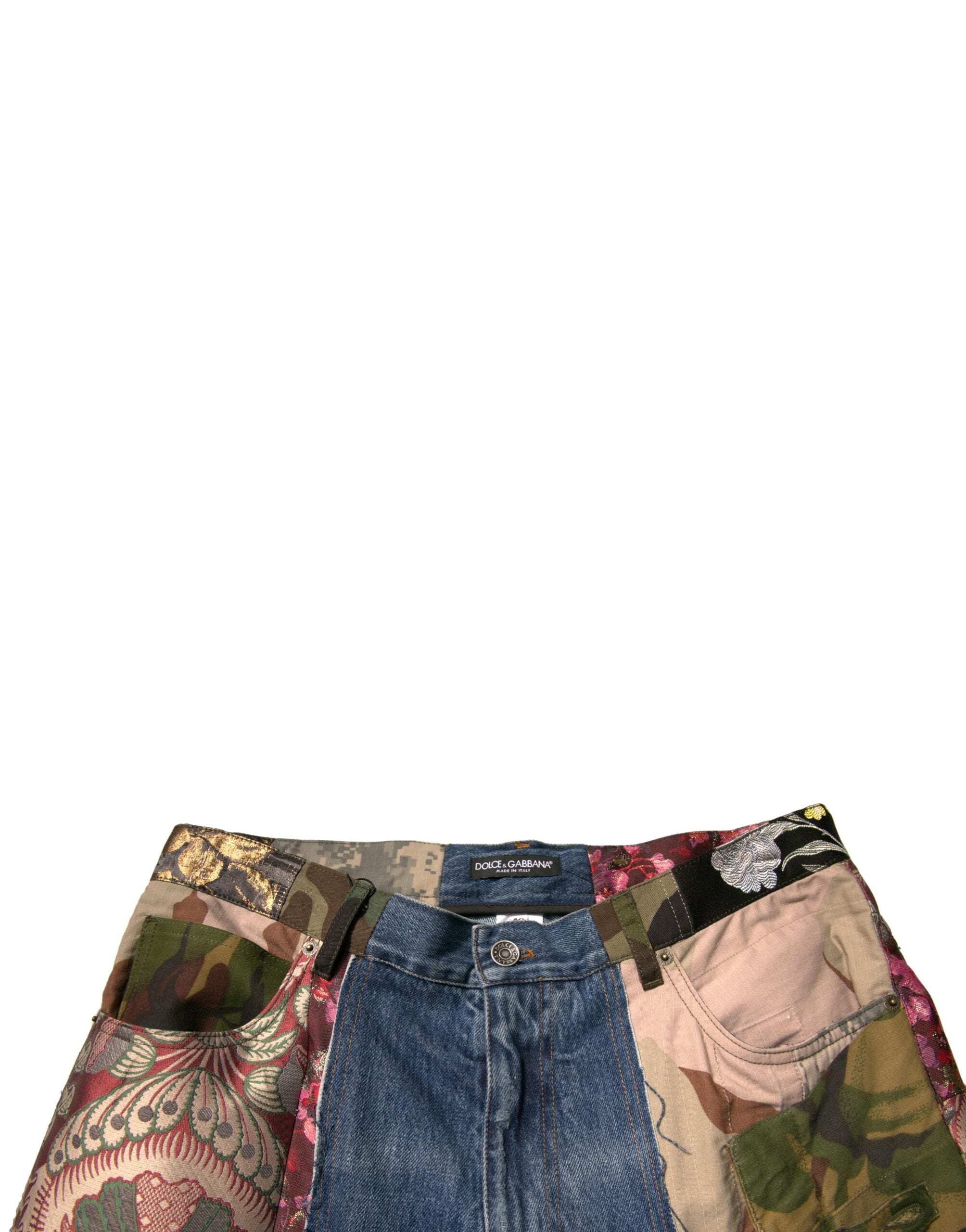 Dolce & Gabbana Blue Patchwork Cotton Straight Denim Jeans -   -  Dolce & Gabbana. Dolce & Gabbana Blue Patchwork Cotton Straight Denim Jeans -   -  Dolce & Gabbana.