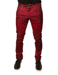 Dolce & Gabbana Red Leopard Cotton Stretch Skinny Denim Jeans -   -  Dolce & Gabbana.