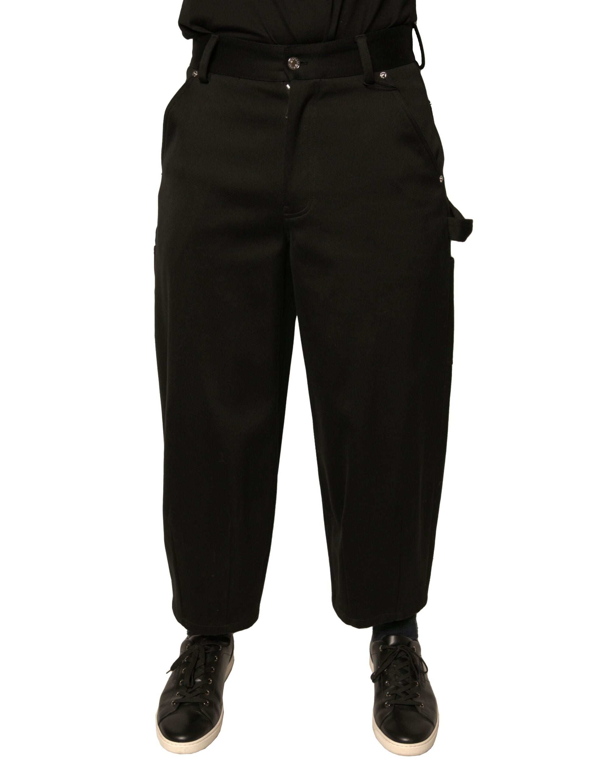 Dolce & Gabbana Black Cotton Mid Waist Cropped Pants -   -  Dolce & Gabbana.